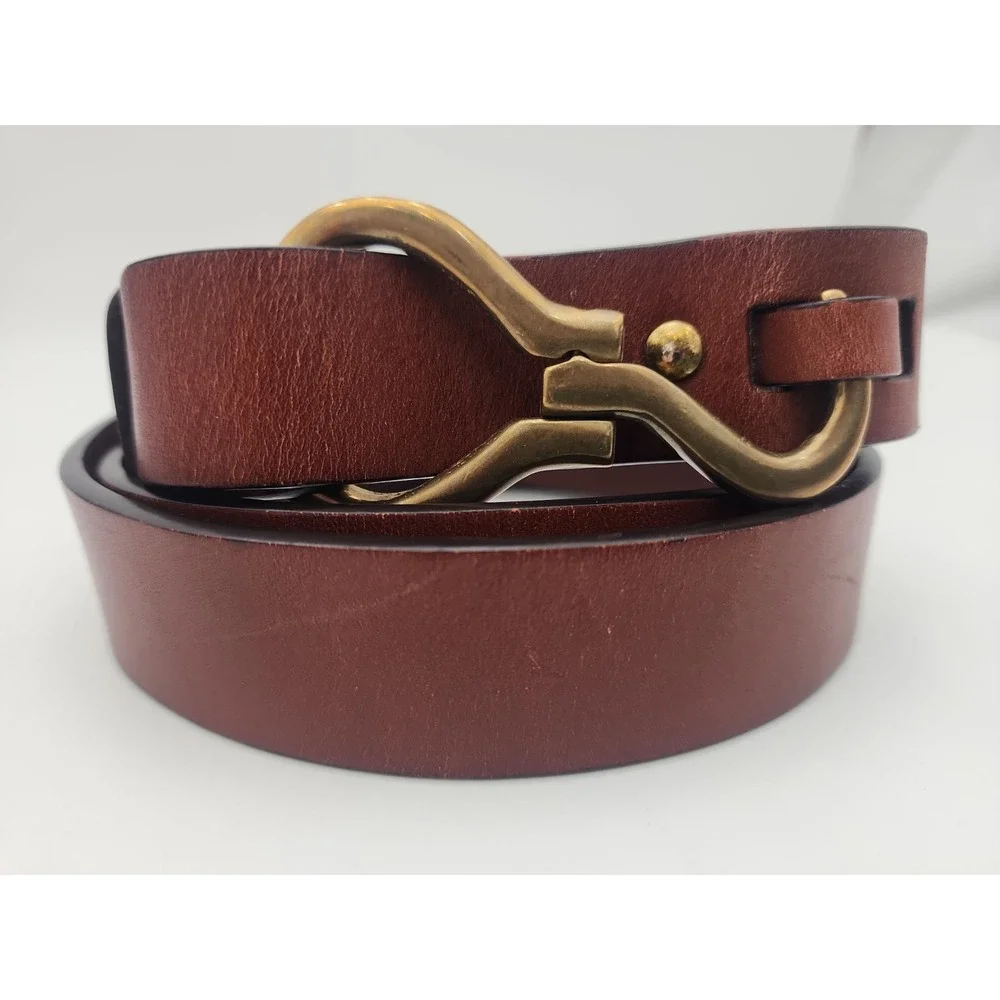 ORVIS Hoof Pick Belt, Brown Leather, Brass Buckle, Sz 40, 44.5